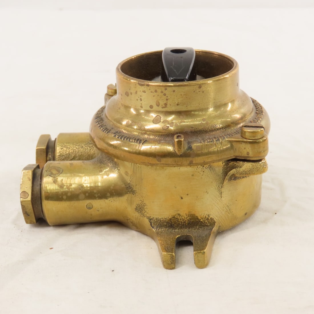 WWII German Brass Nautical Light Switch & Light - 9