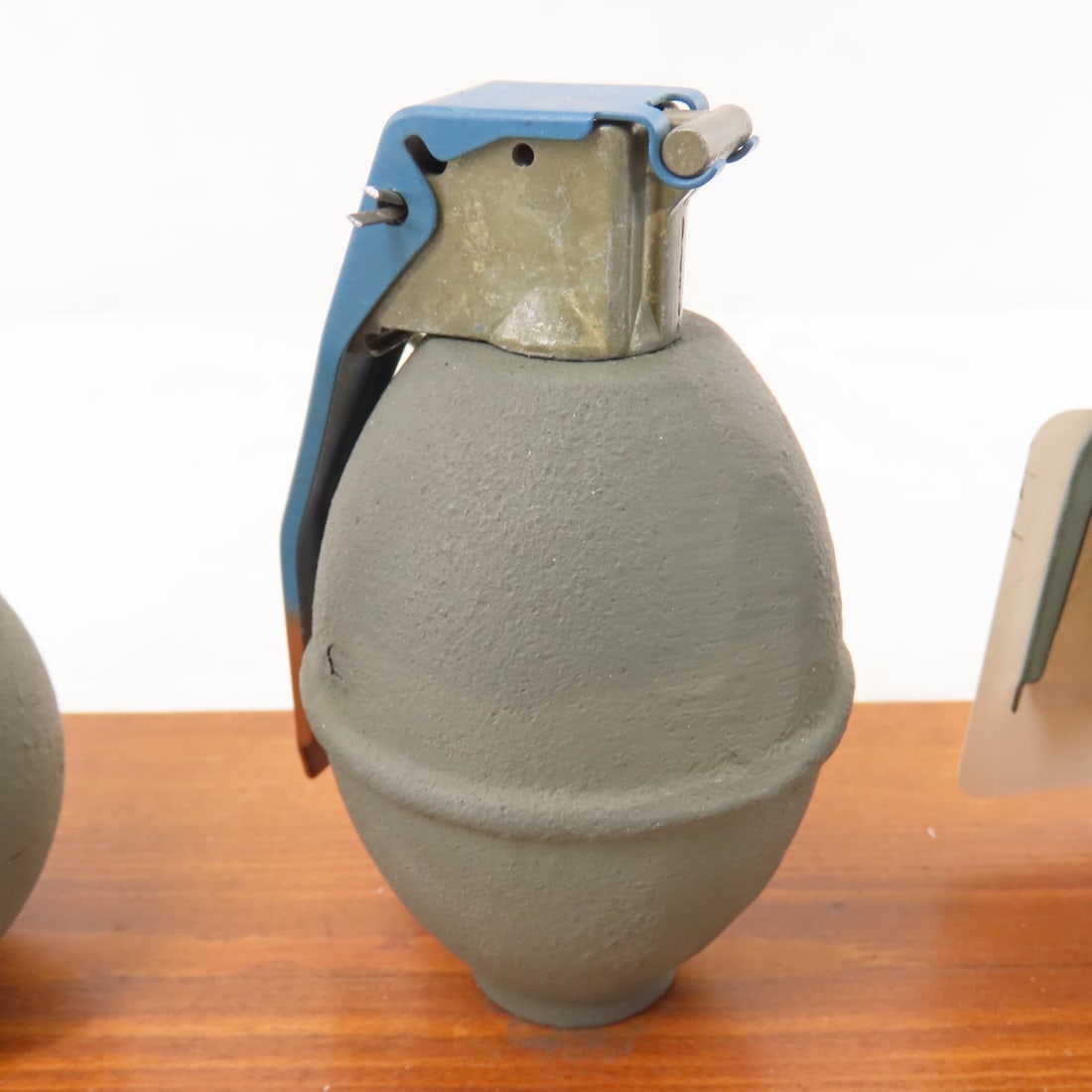 3 WWII Inert Dummy Hand Grenades Display - 4