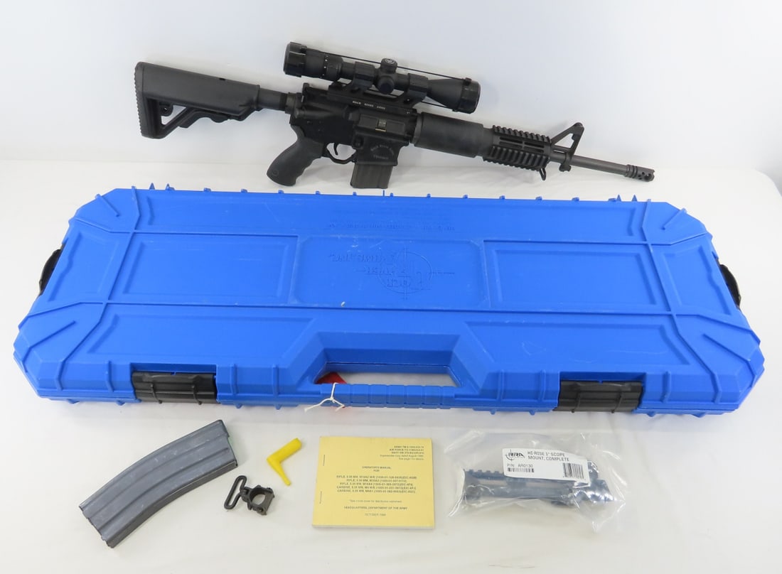 Rock River Operator LAR-15 Rifle 5.56mm & Scope: Rock River Operator LAR-15 Rifle 5.56mm & Scope - SN# CM204771, 5.56mm NATO chamber for 5.56 & .223, Forged A4 upper, 16" chrome moly 1:9 twist barrel, RRA tactical muzzle break, RRA 2 stage trigger w