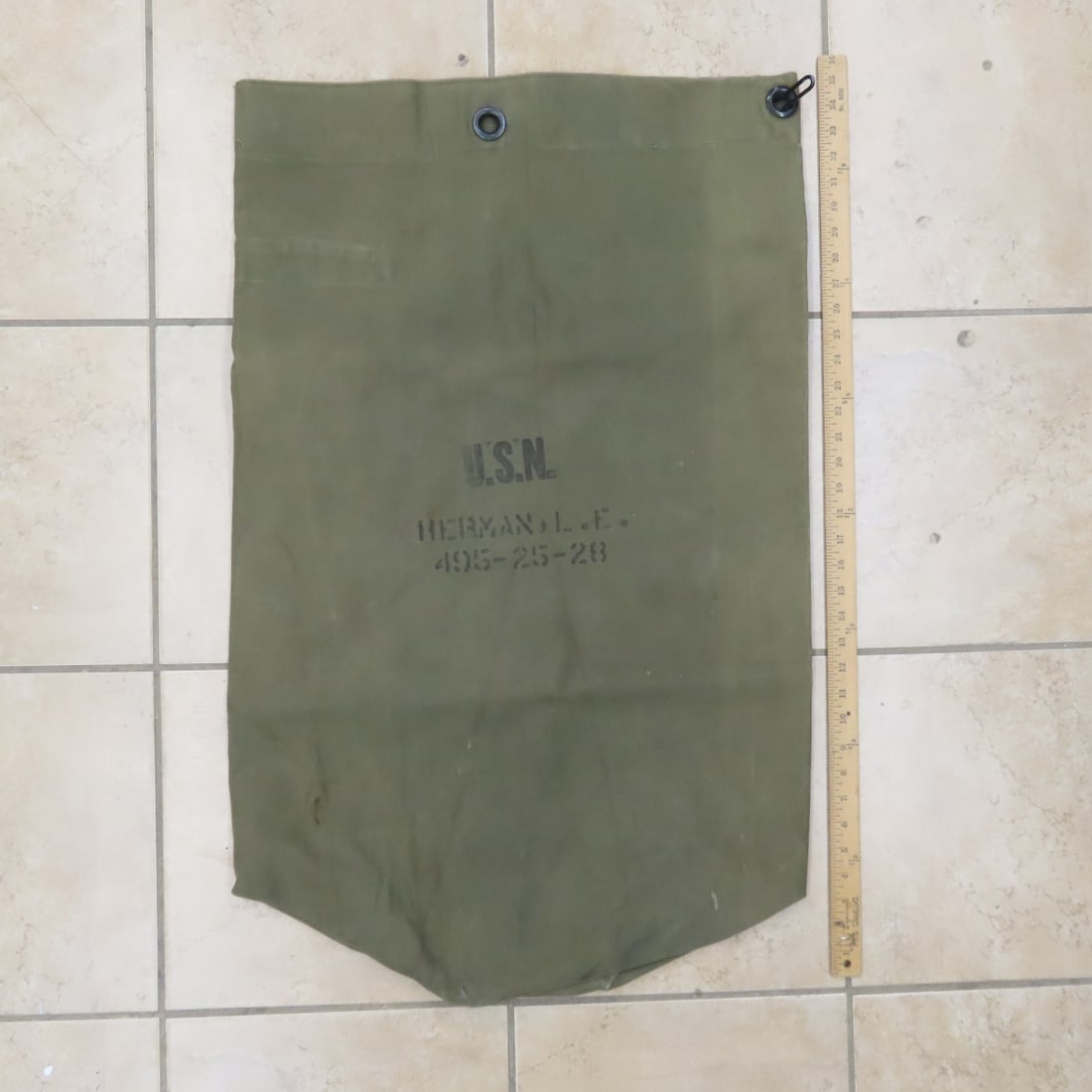 5 Vintage US Army Canvas Duffle Bags - 12