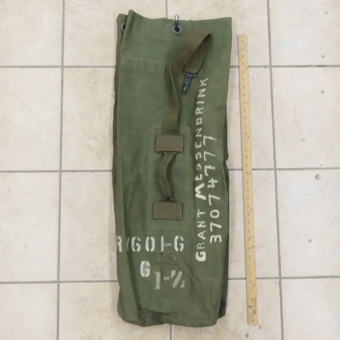 5 Vintage US Army Canvas Duffle Bags - 7