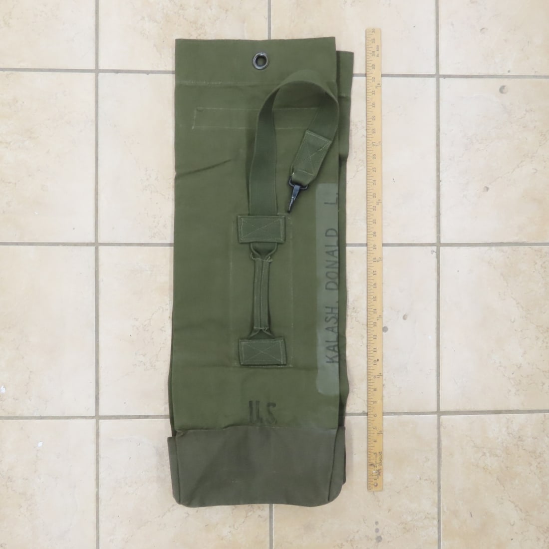 5 Vintage US Army Canvas Duffle Bags - 9