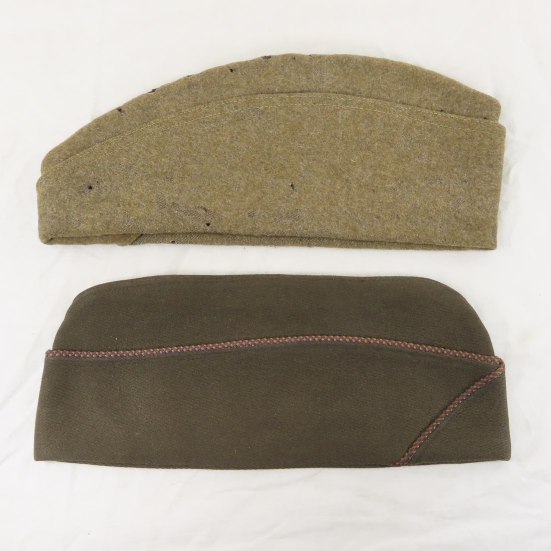 Collection of WWII Wool & Canvas Garrison Caps - 12