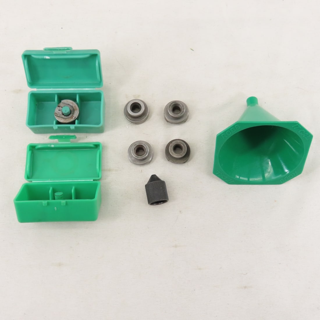 RCBS reloading supplies- dies, funnel, reamers - 13