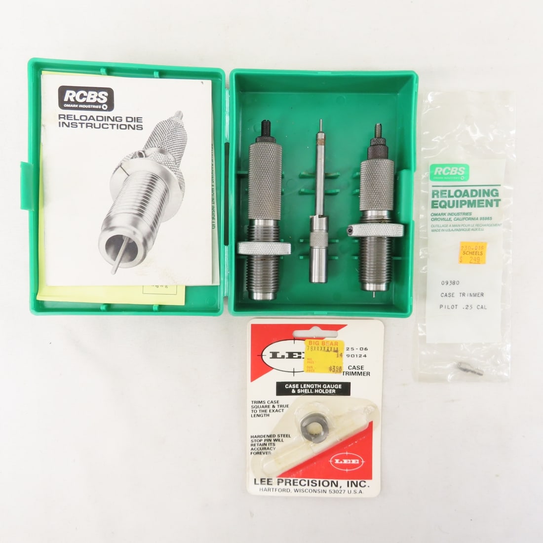 RCBS reloading supplies- dies, funnel, reamers - 2