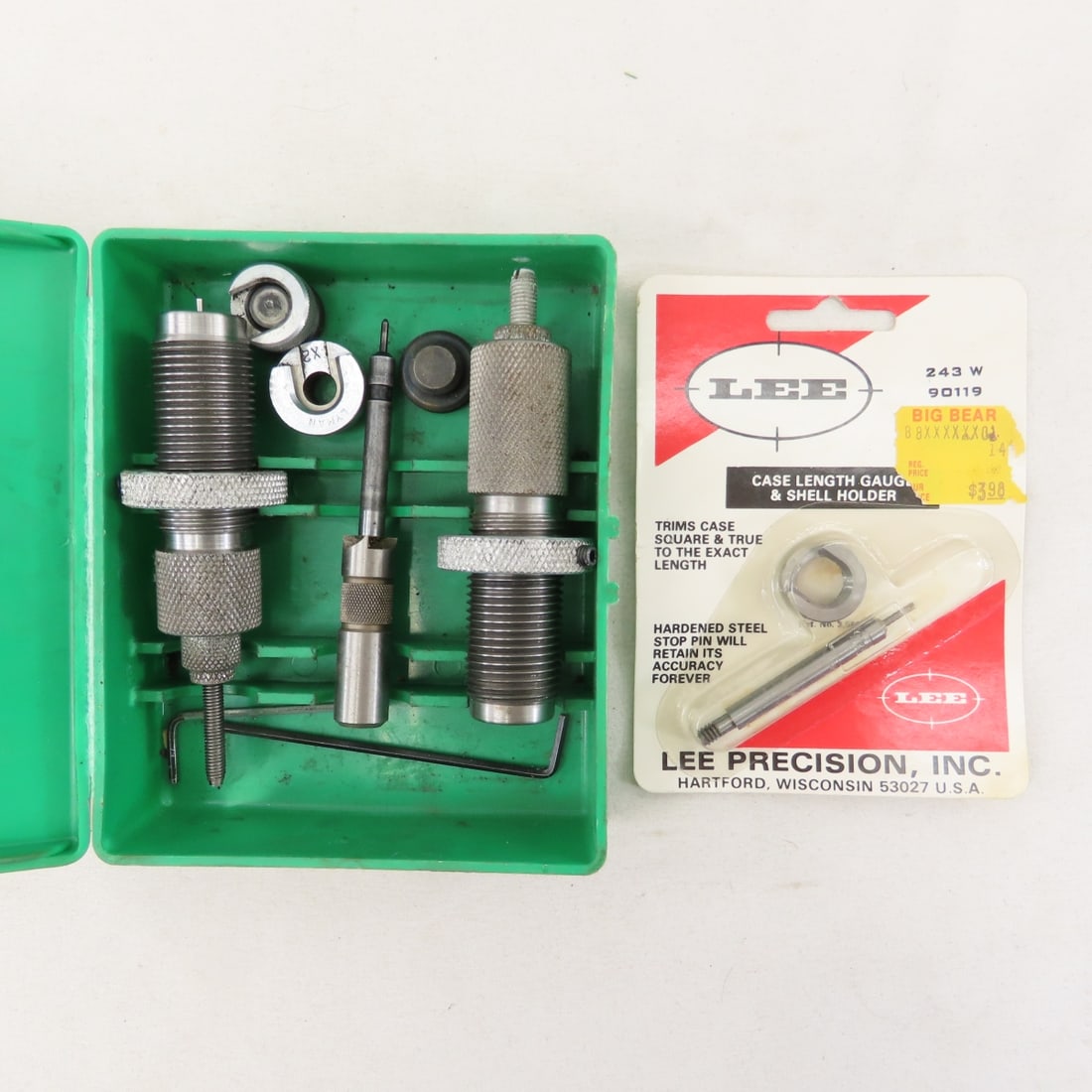 RCBS reloading supplies- dies, funnel, reamers - 6