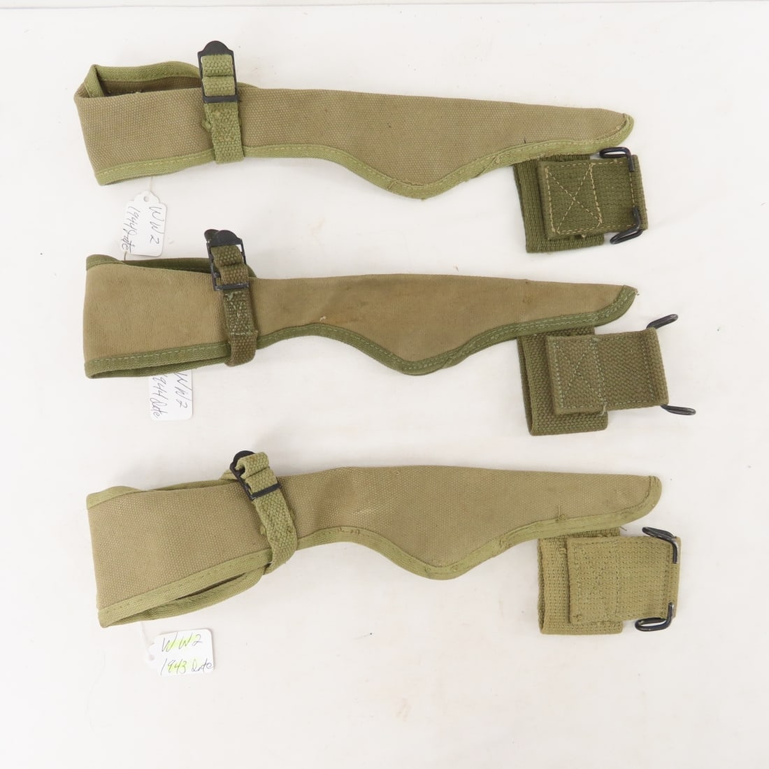 6 WWII US Military pick-mattock covers & 1 pickaxe - 9