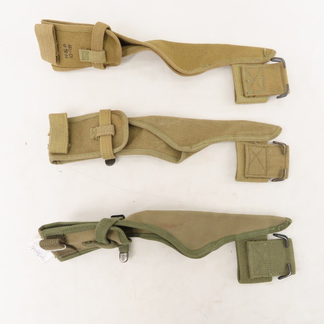 7 WWII US Military pick-mattock covers & 1 pickaxe - 12