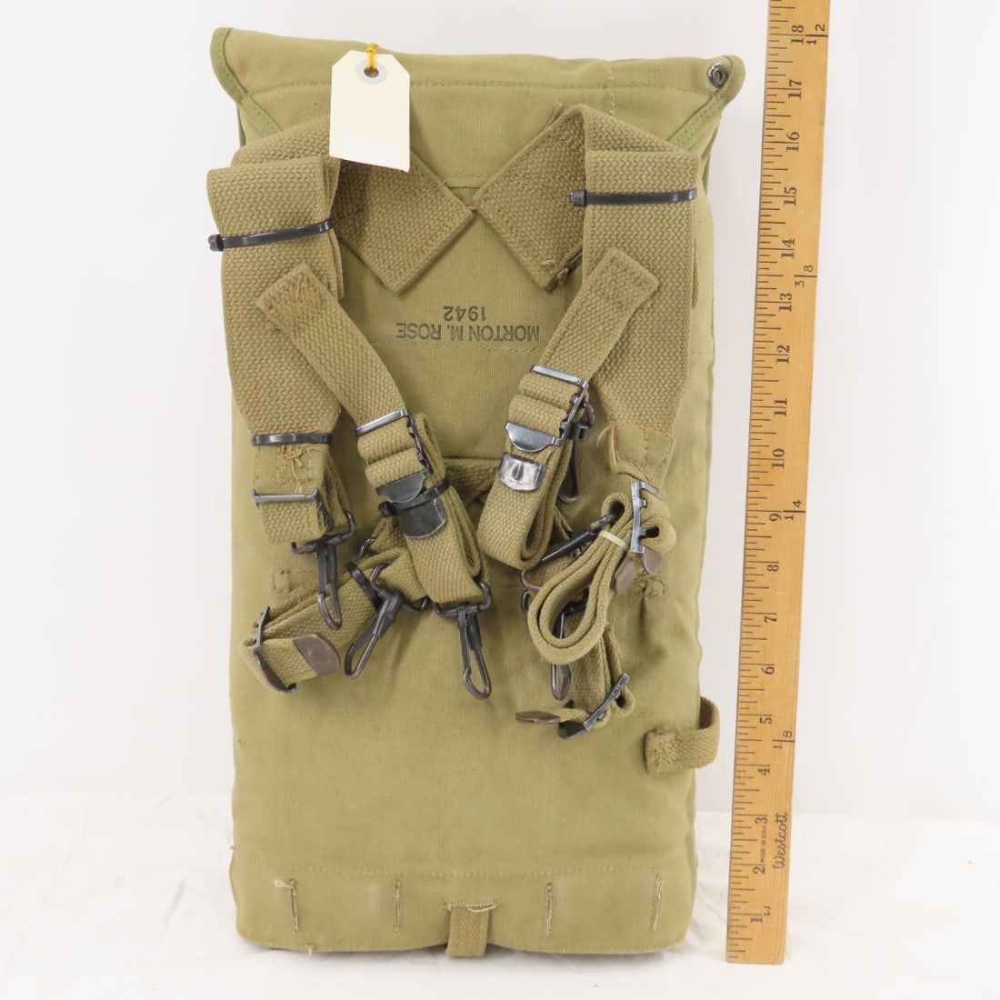 WWII US Army M1943 Shovel, Tent Pack & Bug Net - 6