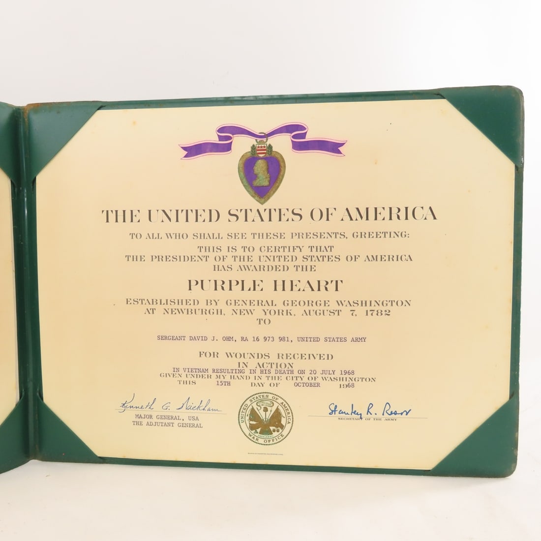 Vietnam Soldier KIA medals with named Purple Heart - 9