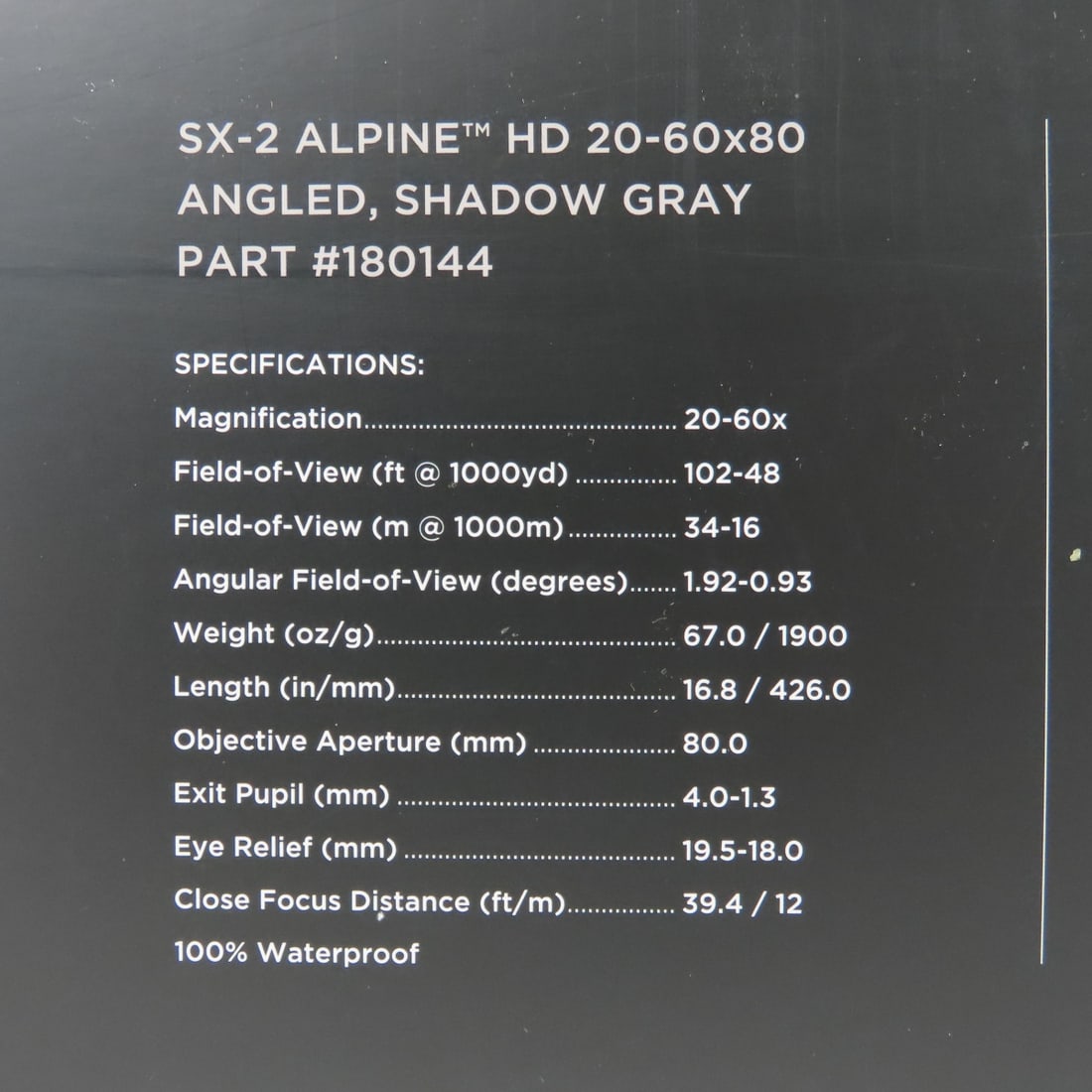 Leupold SX-2 Alpine HD 20-60x80mm Spotting Scope - 19