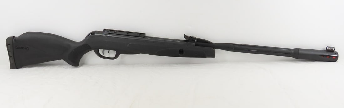 Gamo Whisper Fusion Mach 1 .177 Call Pellet Rifle: Gamo Whisper Fusion Mach 1 .177 Call Pellet Rifle - made in Spain, pull down lever pump, works great, excellent condition, adjustable optic sights, black synthetic pistol grip stock with recoil pad. P