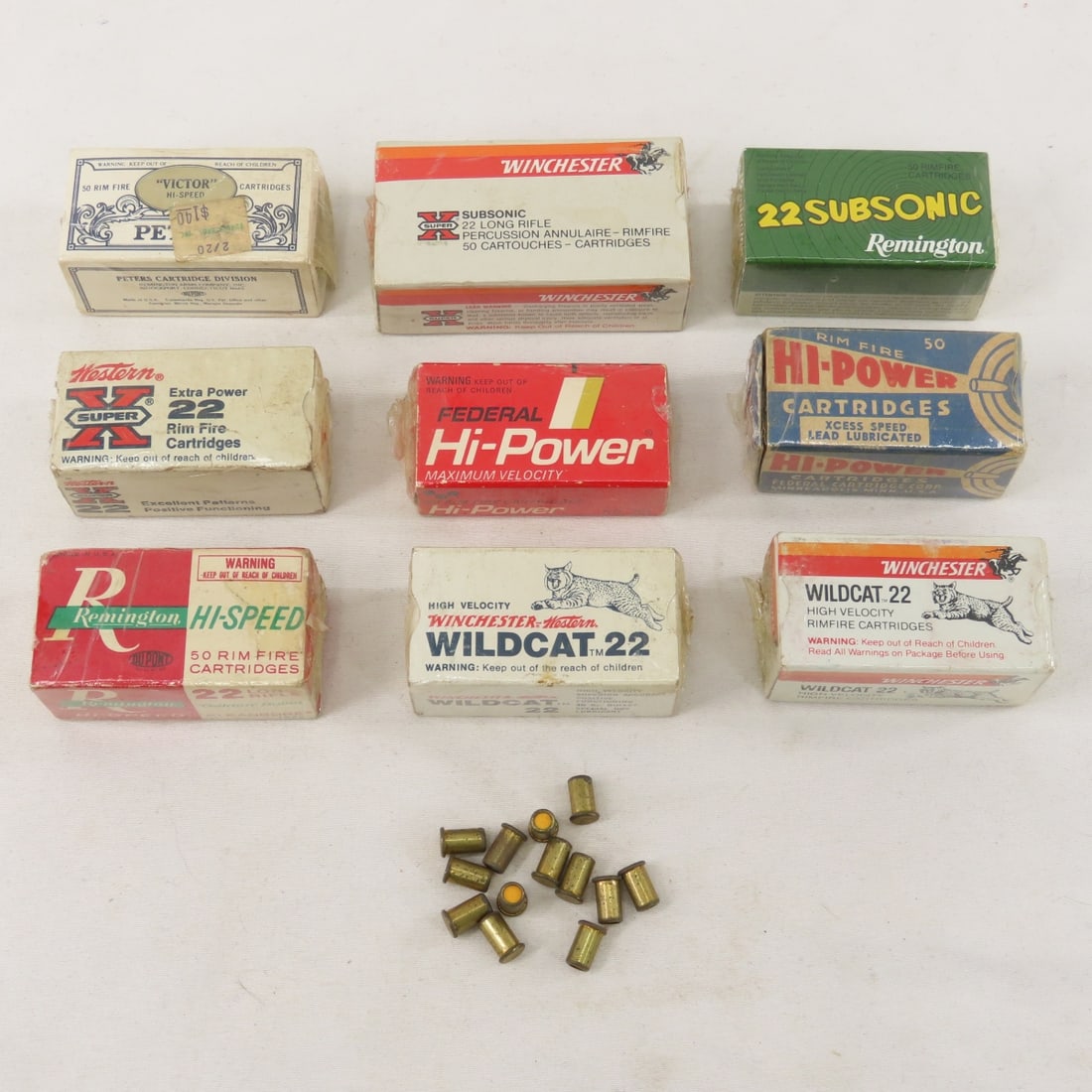 Ammunition: 400 Rds Mixed .22LR & 63 Rds 22 Short: Ammunition: 400 Rds Mixed .22LR & 63 Rds 22 Short - 1) 50 rds Peters "Victor .22 LR, 2) 50 rds Winchesters Subsonic . 22LR, 3) 50 rds Hi-Power .22LR, 4) 50 rds Remington Hi-Speed Goden Bullet