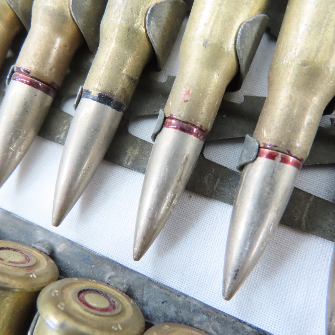 144 rounds 8mm Lebel on 6 Hotchkiss Feed Strips - 3