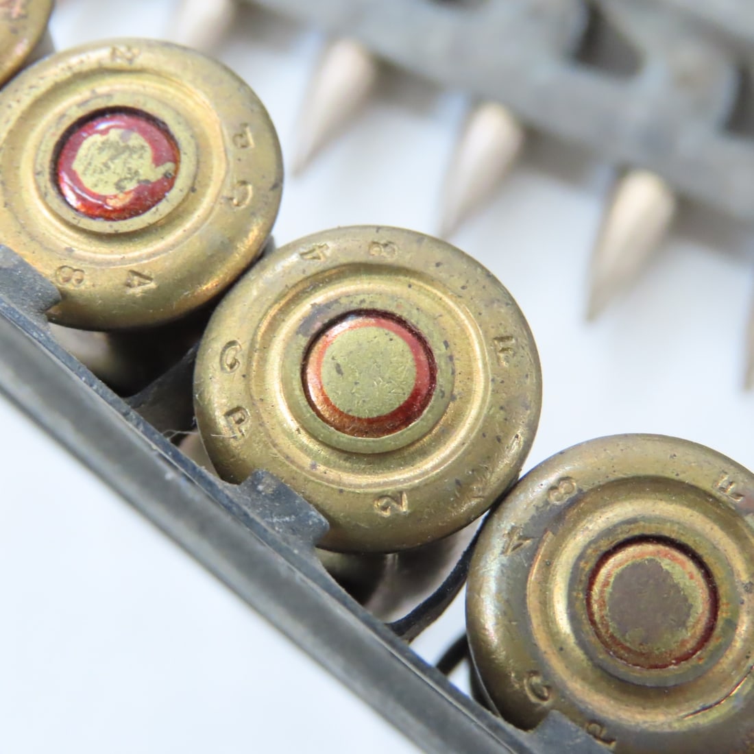 144 rounds 8mm Lebel on 6 Hotchkiss Feed Strips - 7