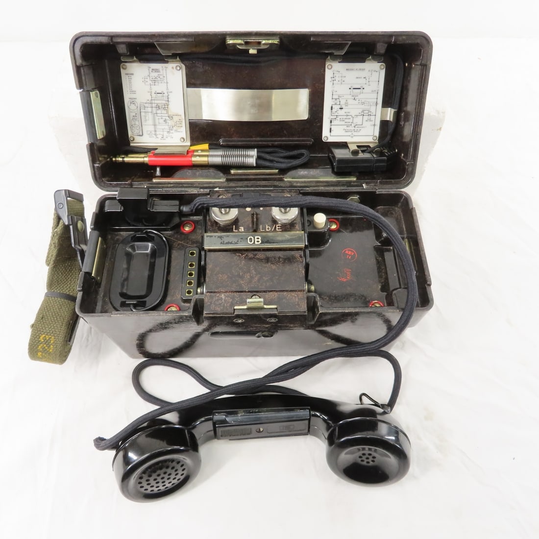 2 German Feldfernsprecher OB/ZB Field Telephones - 13