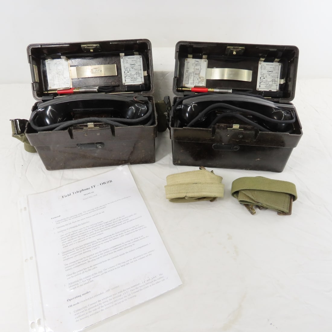 2 German Feldfernsprecher OB/ZB Field Telephones (1 of 20)
