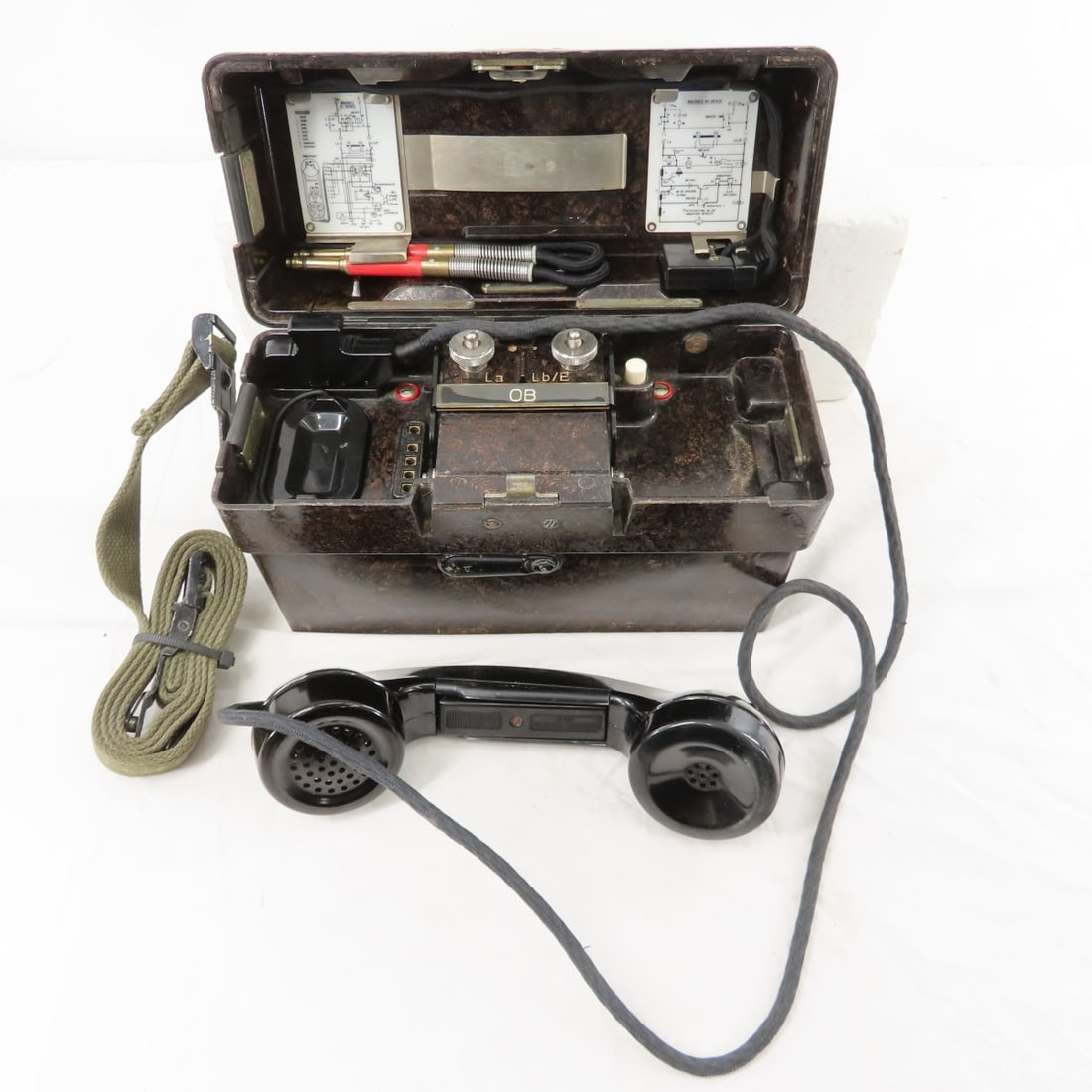 2 German Feldfernsprecher OB/ZB Field Telephones - 3