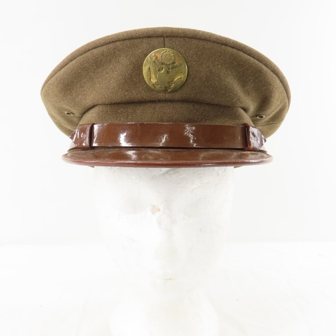 WWII Era US Army Officers & Enlisted Visor Caps - 10