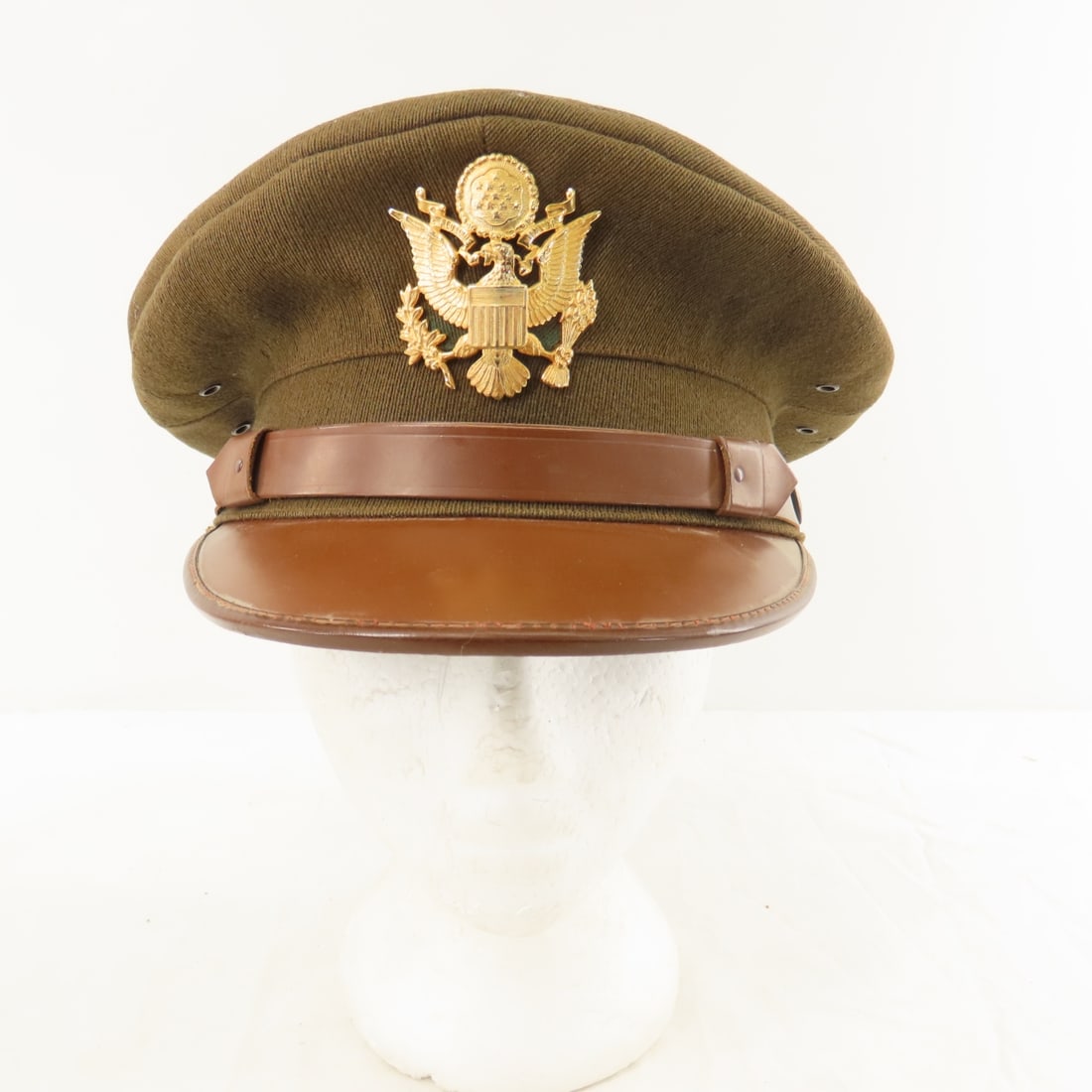WWII Era US Army Officers & Enlisted Visor Caps - 2