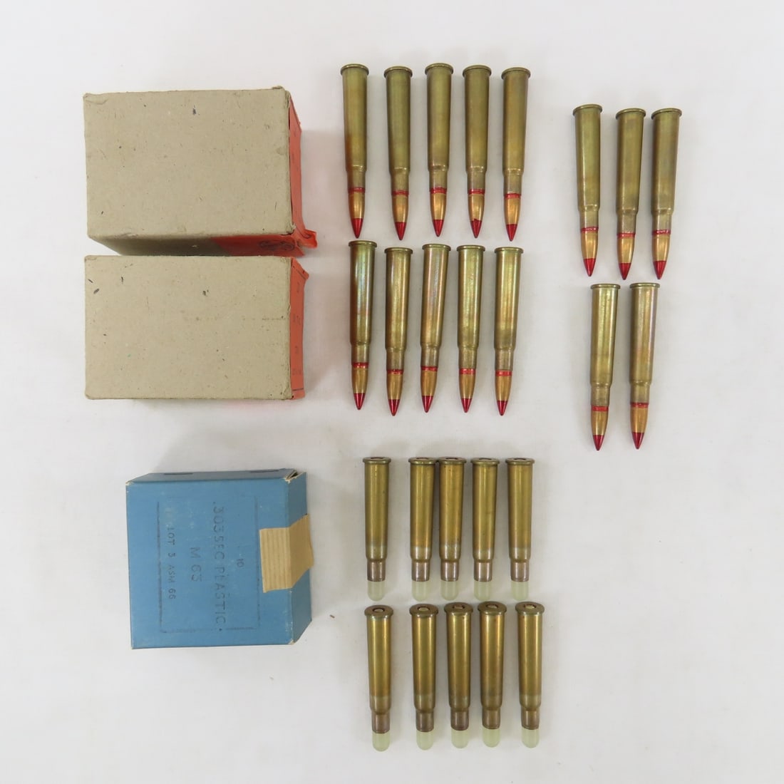 45 British .303 Cal Plastic and Tracer Rounds: 45 British .303 Cal Plastic and Tracer Rounds - 35 British .303 Cal Tracer Rounds, 10 Rounds British .303 Plastic Police Training Rounds. Lot Size: 7 x 4 x 3", 2 lbs Photos are part of description.