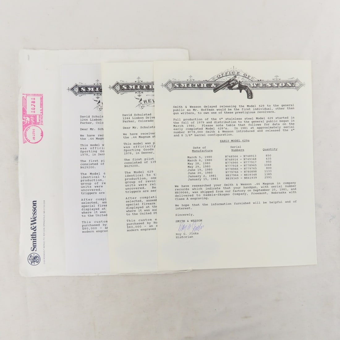 S&W Class A Mod 629 Revolver 44 Mag w/letter - 19