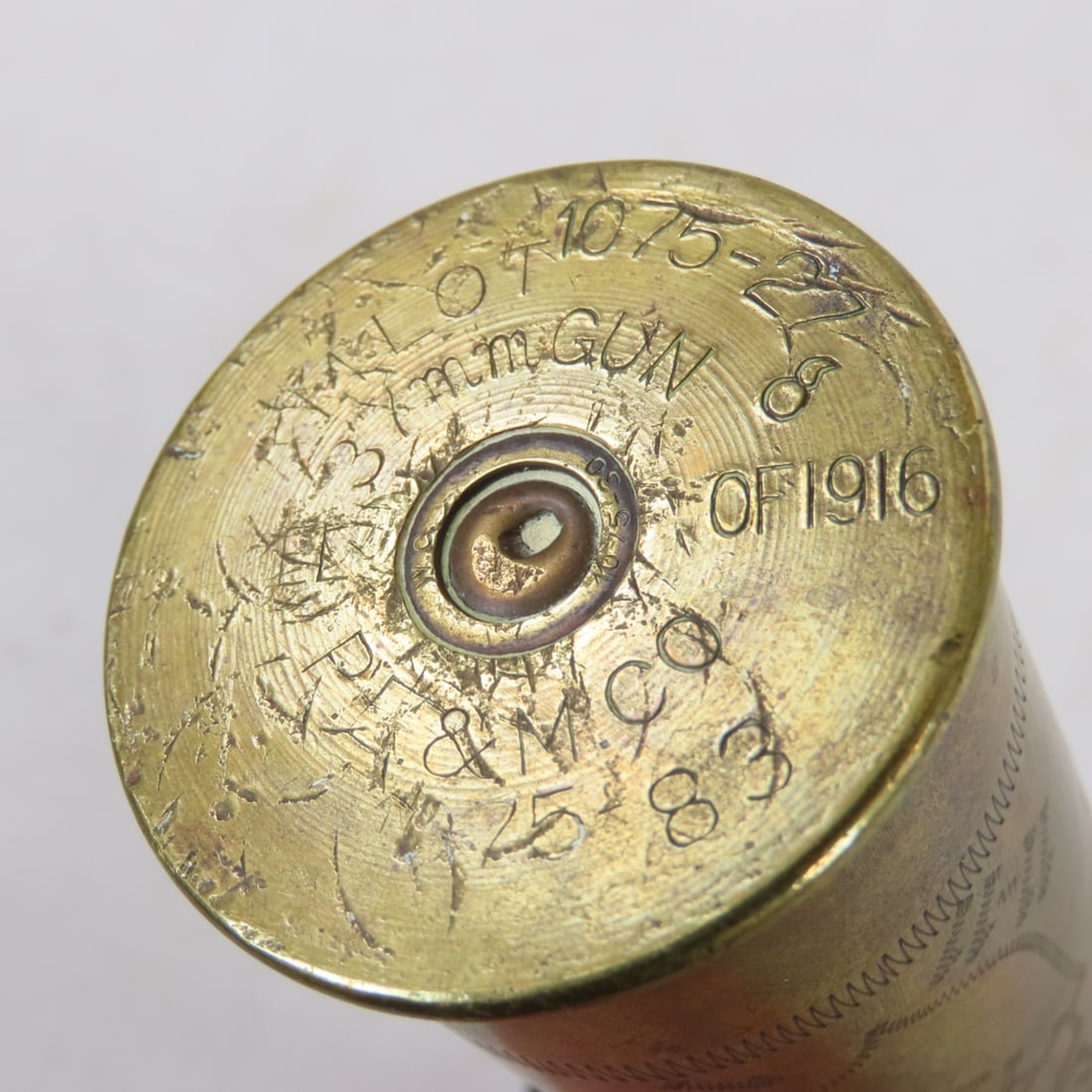 3 Inert WWI 37MM Rounds w/Trench Art, WWII Lighter - 14