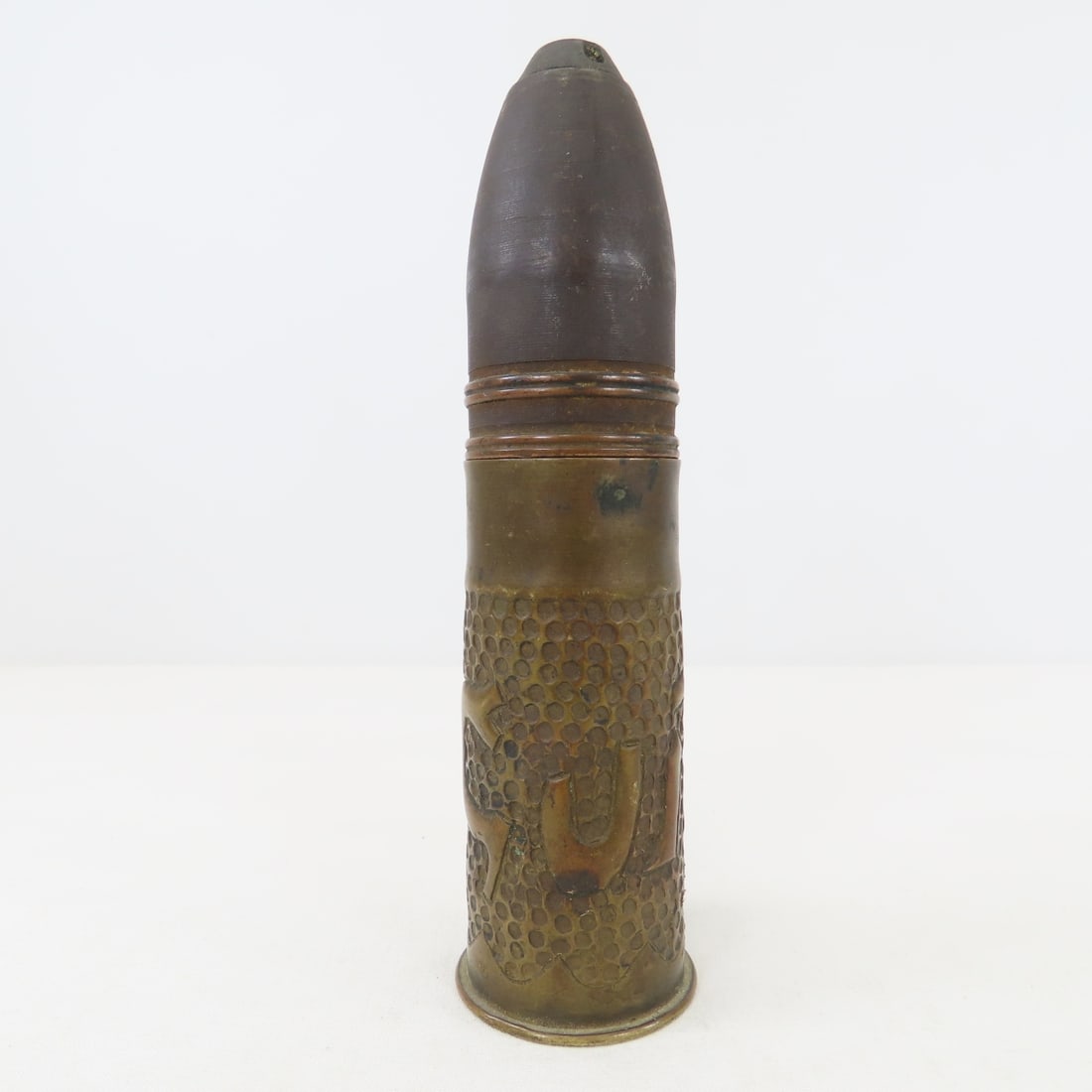 3 Inert WWI 37MM Rounds w/Trench Art, WWII Lighter - 16