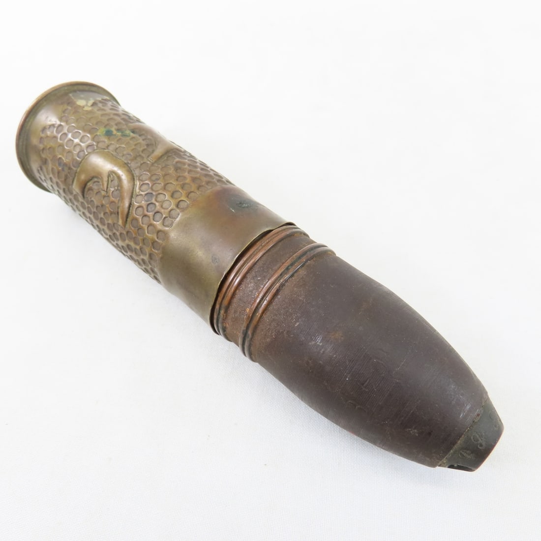 3 Inert WWI 37MM Rounds w/Trench Art, WWII Lighter - 20