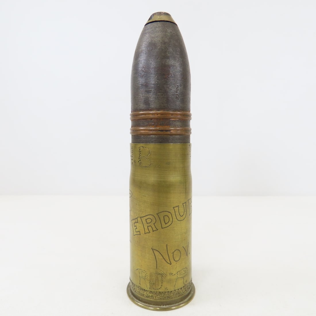 3 Inert WWI 37MM Rounds w/Trench Art, WWII Lighter - 3