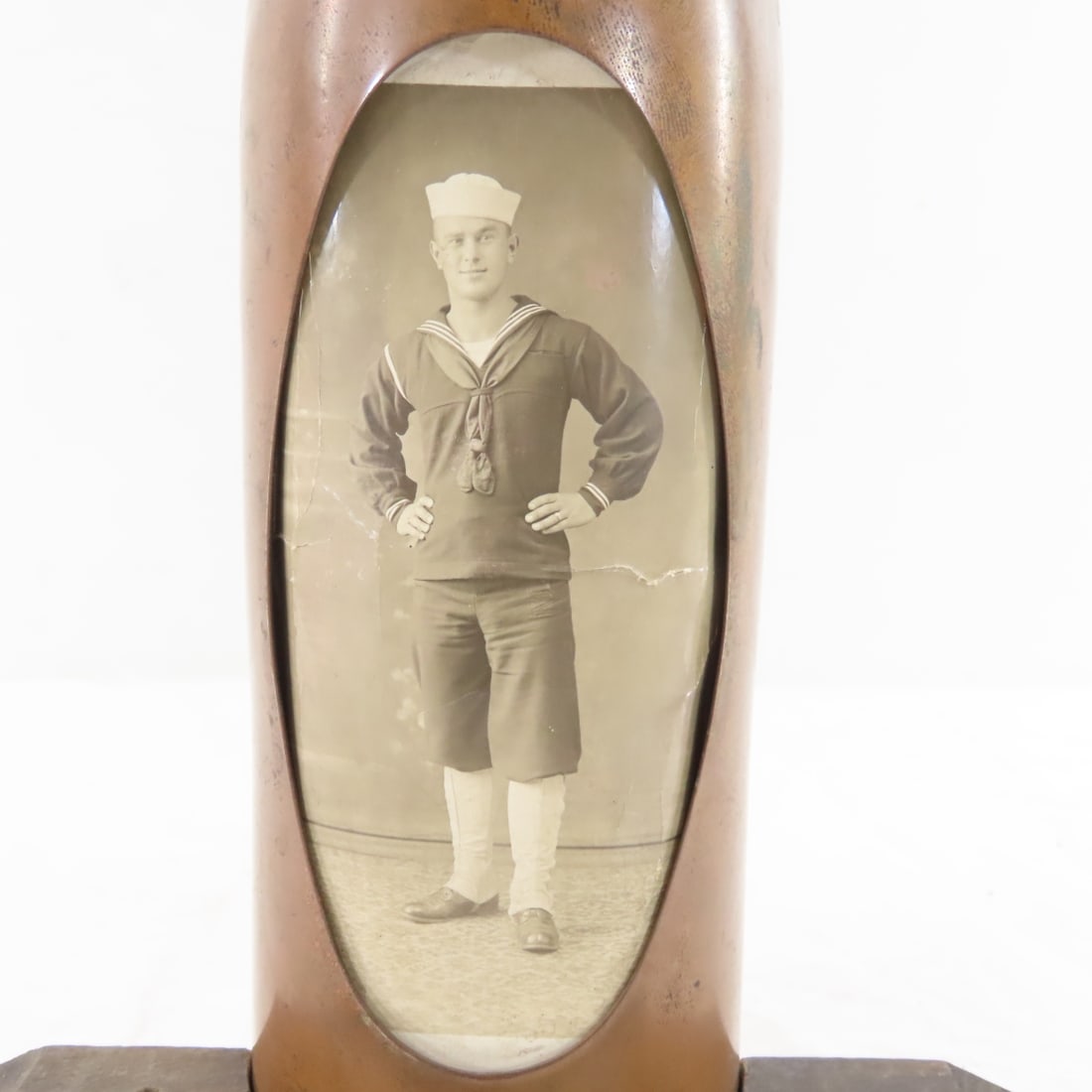 WWI Naval Photo in Shell Frame & Insignia - 3