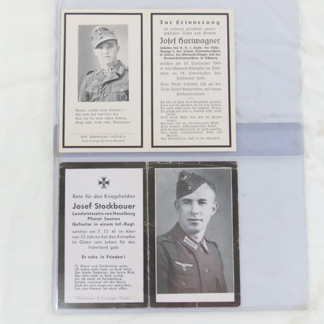 20+ WWII German Nazi Soldier Death Cards - 16
