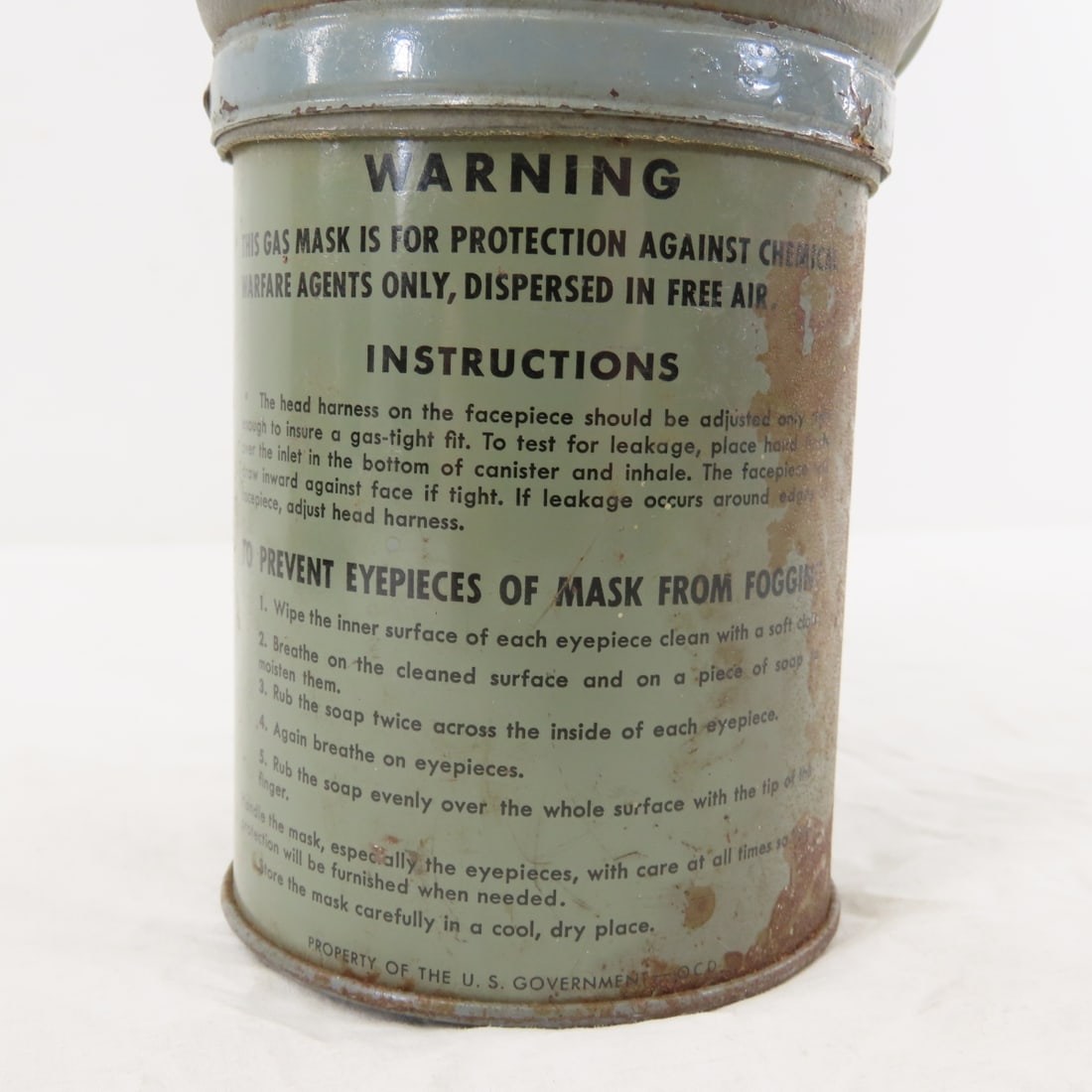 Czech Cold War Era Steel Helmet & US Gas Mask - 8