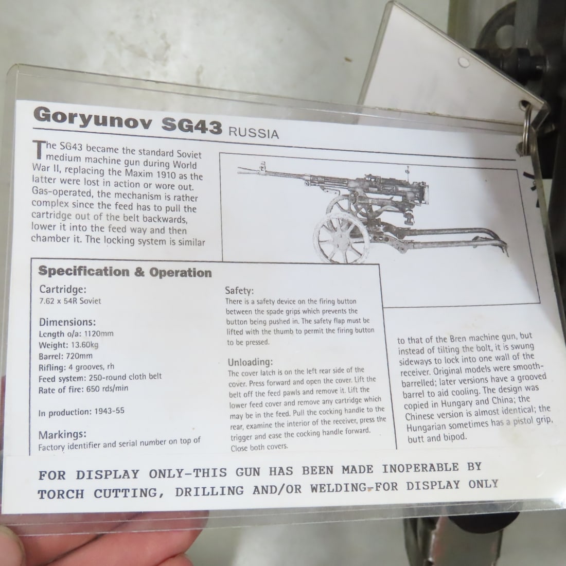 DISPLAY WWII Soviet Goryunov SG-43 Machine Gun - 13
