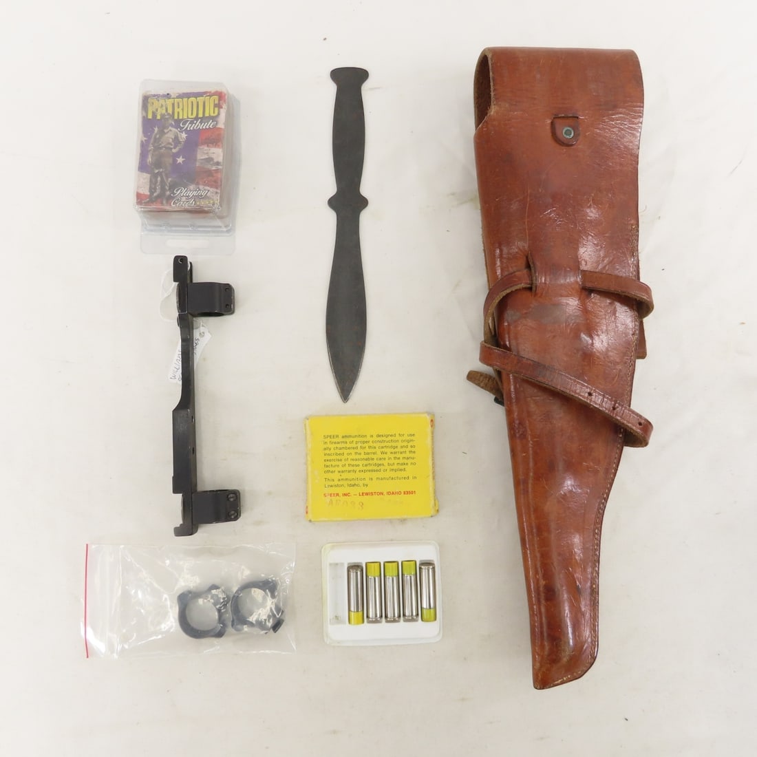 Holster, ammunition, cleaning kits, laser sight - 12