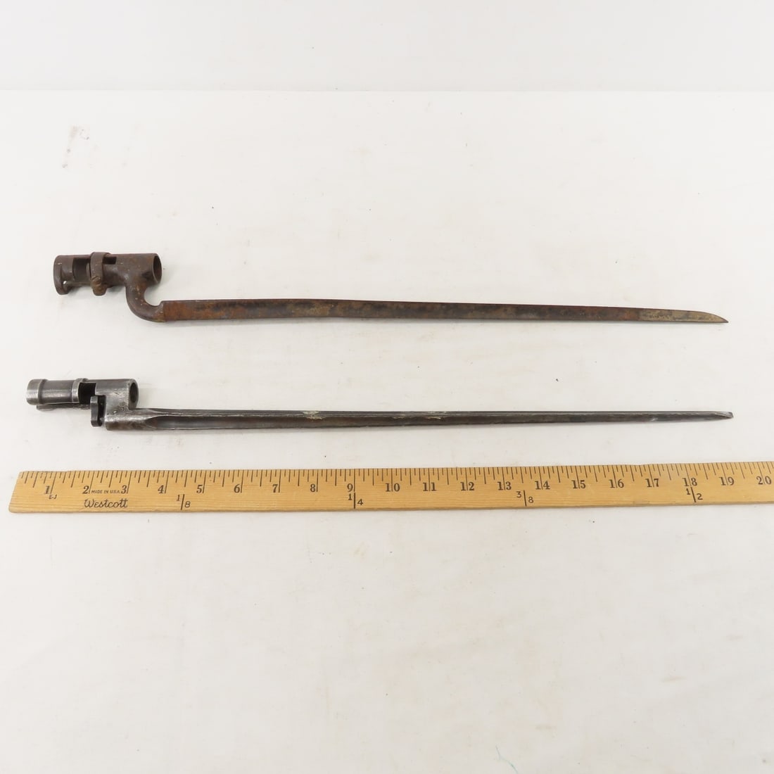 3 Vintage Socket Bayonets & 2 sheaths - 13