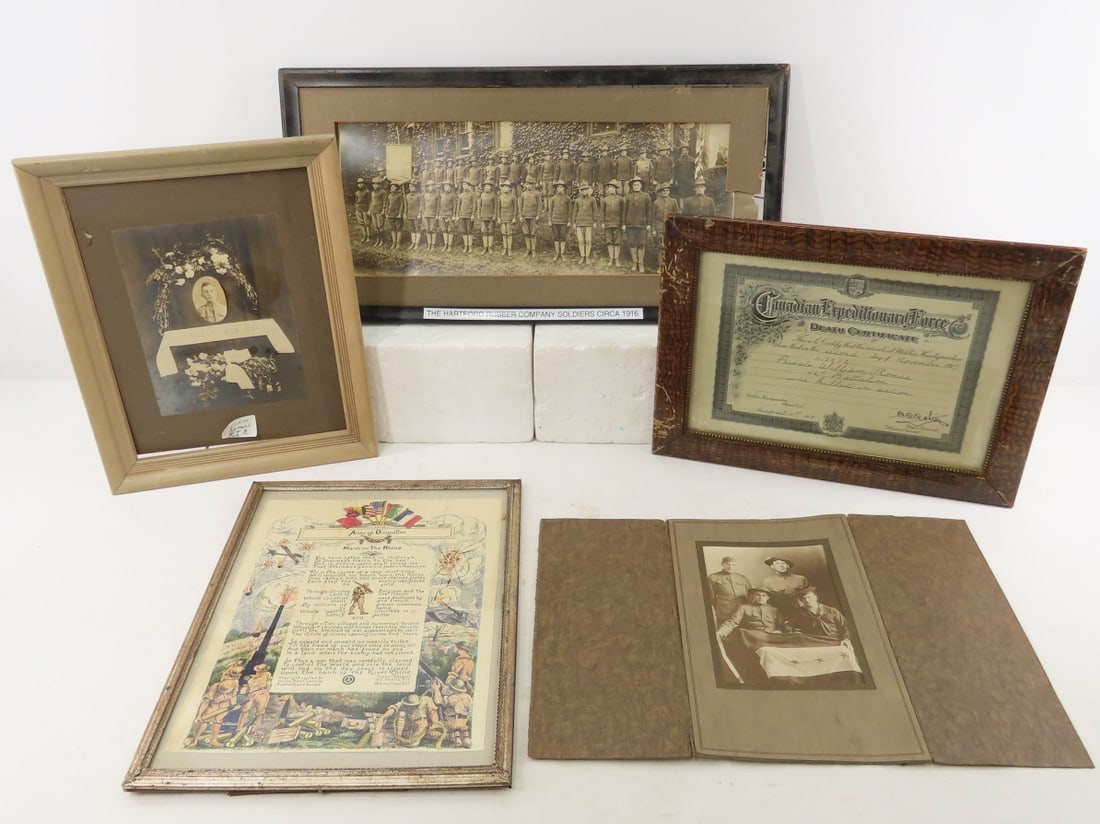 WWI US Photos & framed Death Certificate (1 of 13)