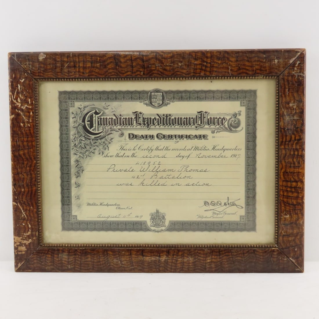 WWI US Photos & framed Death Certificate - 6