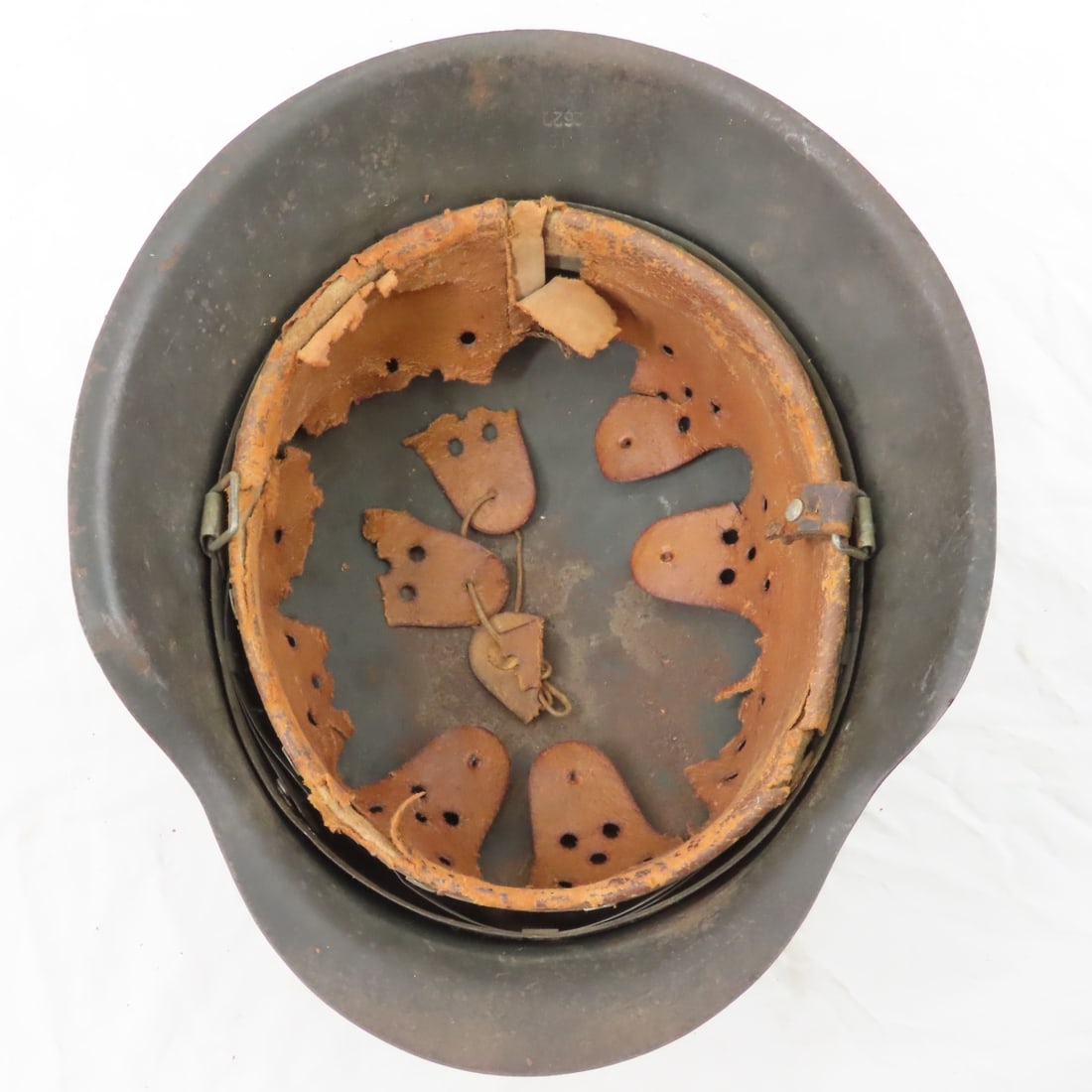 WWII German M42 Steel Combat Helmet, Rolled Edge - 6