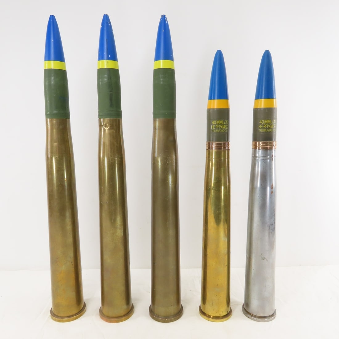 5 40mm Inert Military Dummy Rounds, All Unique (1 of 12)