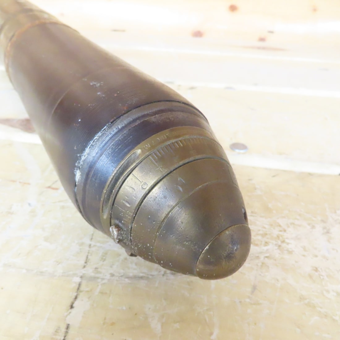 Inert WWI Era French 75mm Artillery Shell - 9