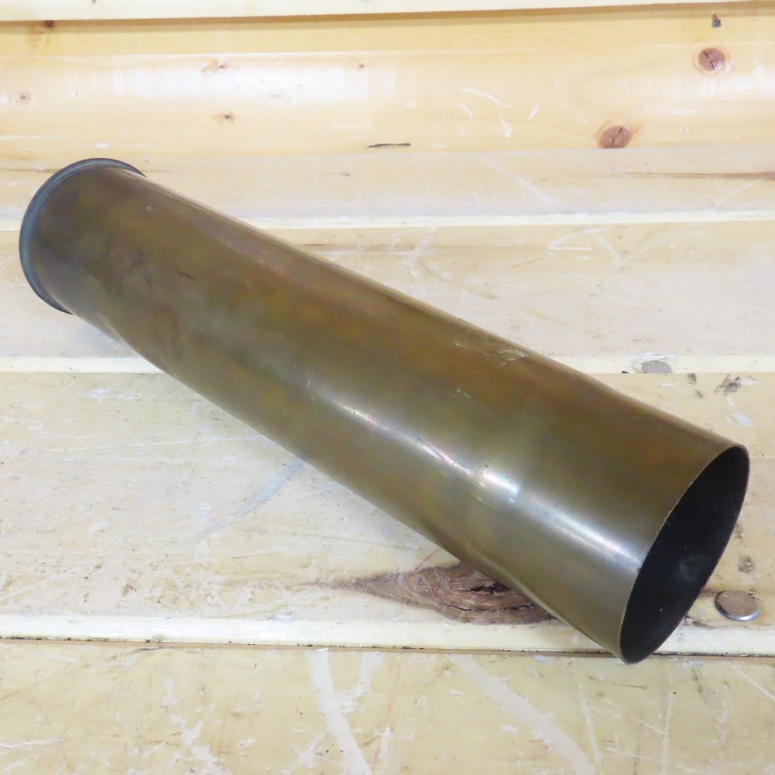 3 WWII 75MM & 57MM Brass Cartridge Casings - 11