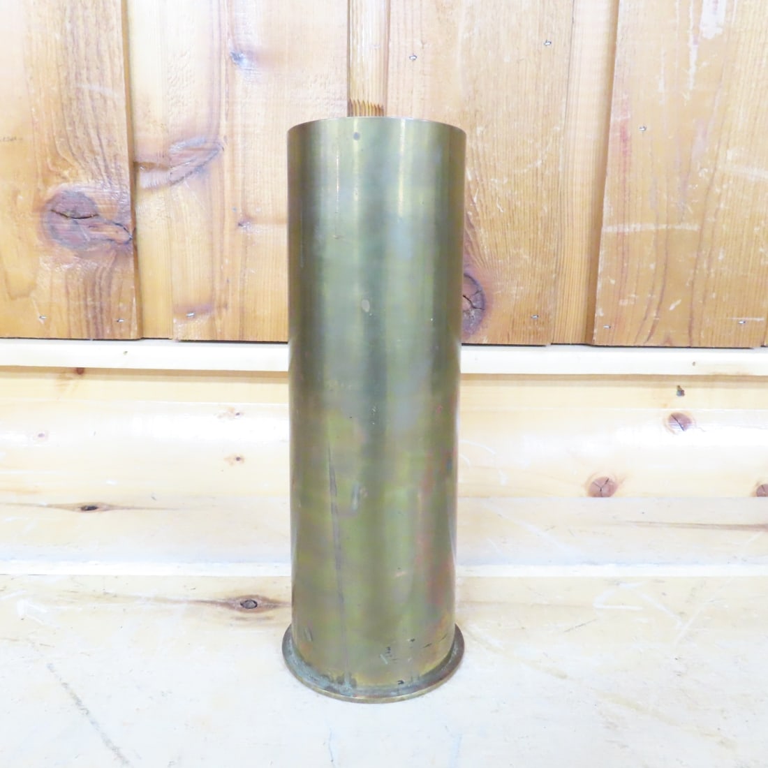 3 WWII 75MM & 57MM Brass Cartridge Casings - 14