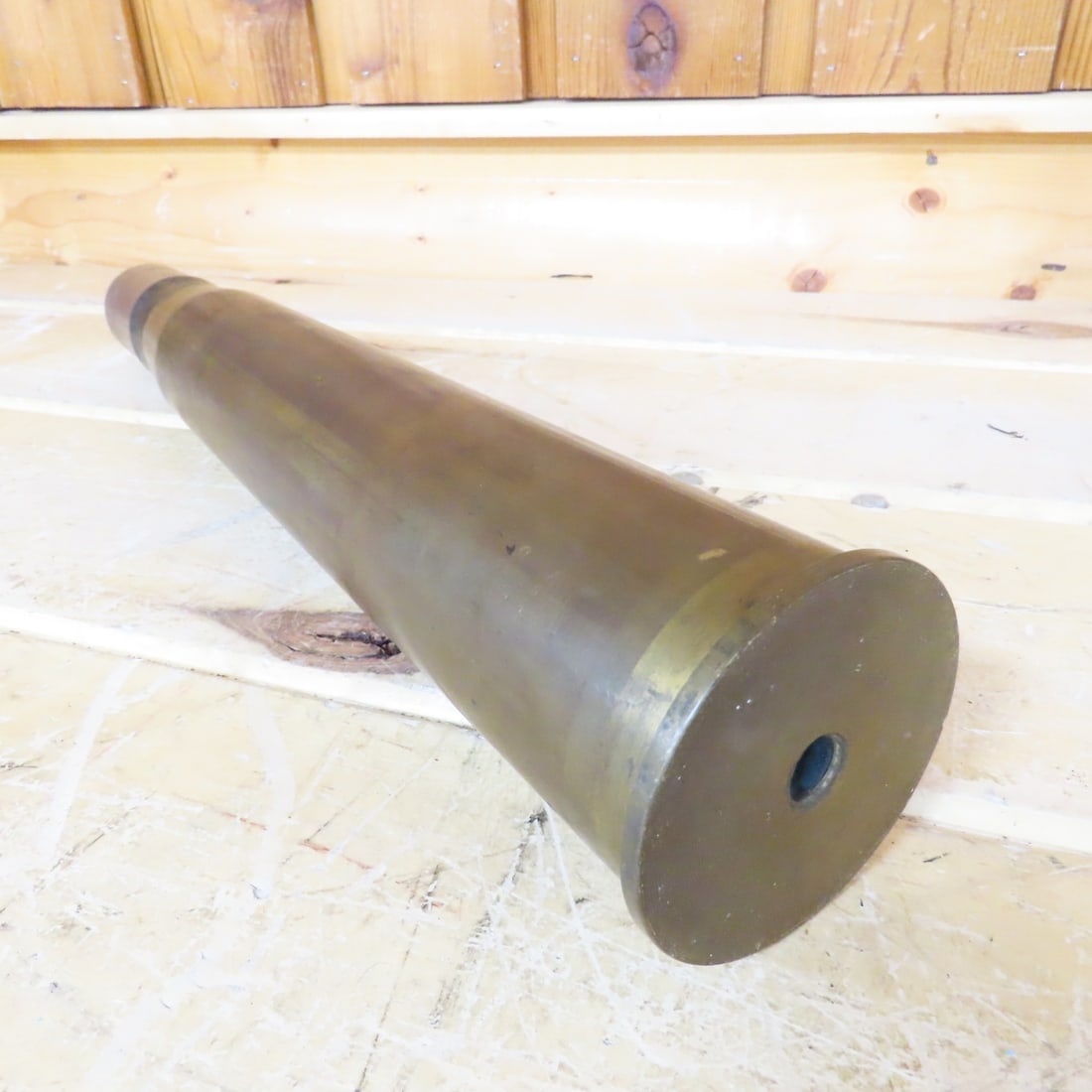 3 WWII 75MM & 57MM Brass Cartridge Casings - 4