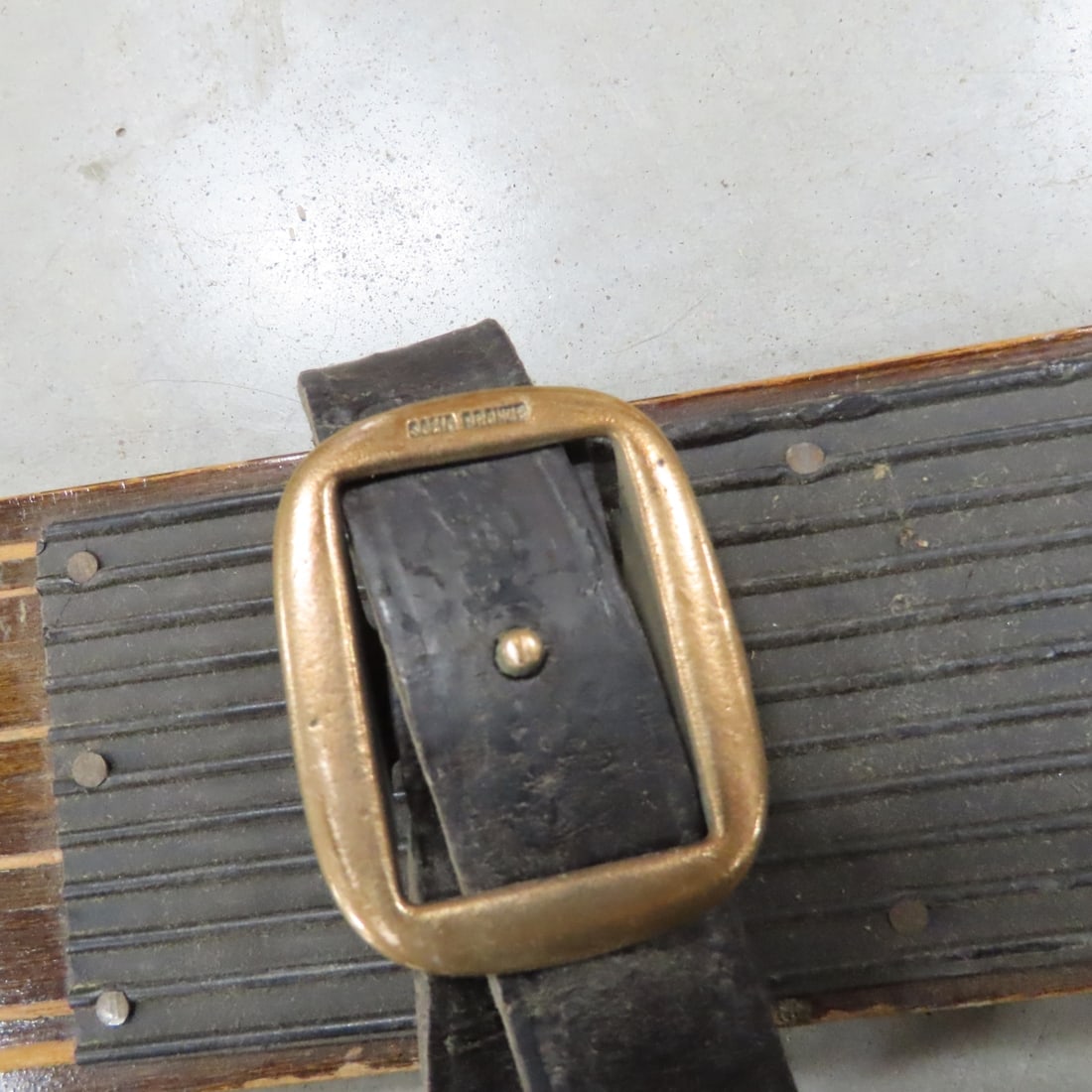 Antique Strand Wisconsin Wooden Downhill Skis - 6