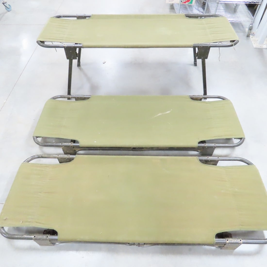 3 Vintage 1970s US Military Folding Cots (1 of 8)