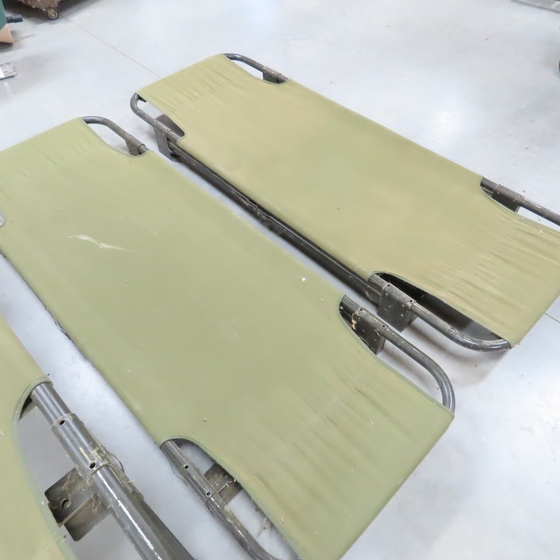 3 Vintage 1970s US Military Folding Cots - 2