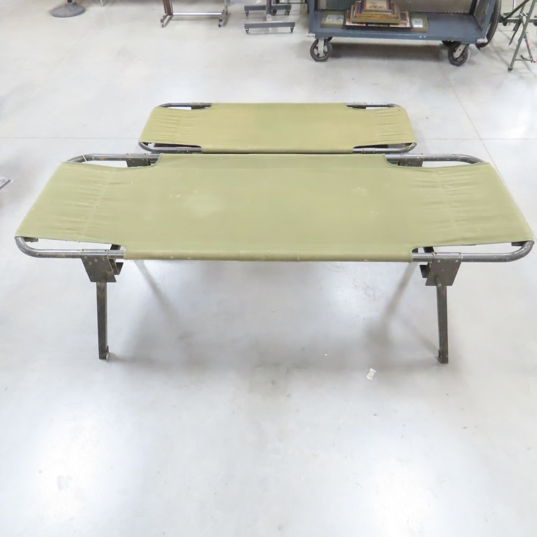3 Vintage 1970s US Military Folding Cots - 3