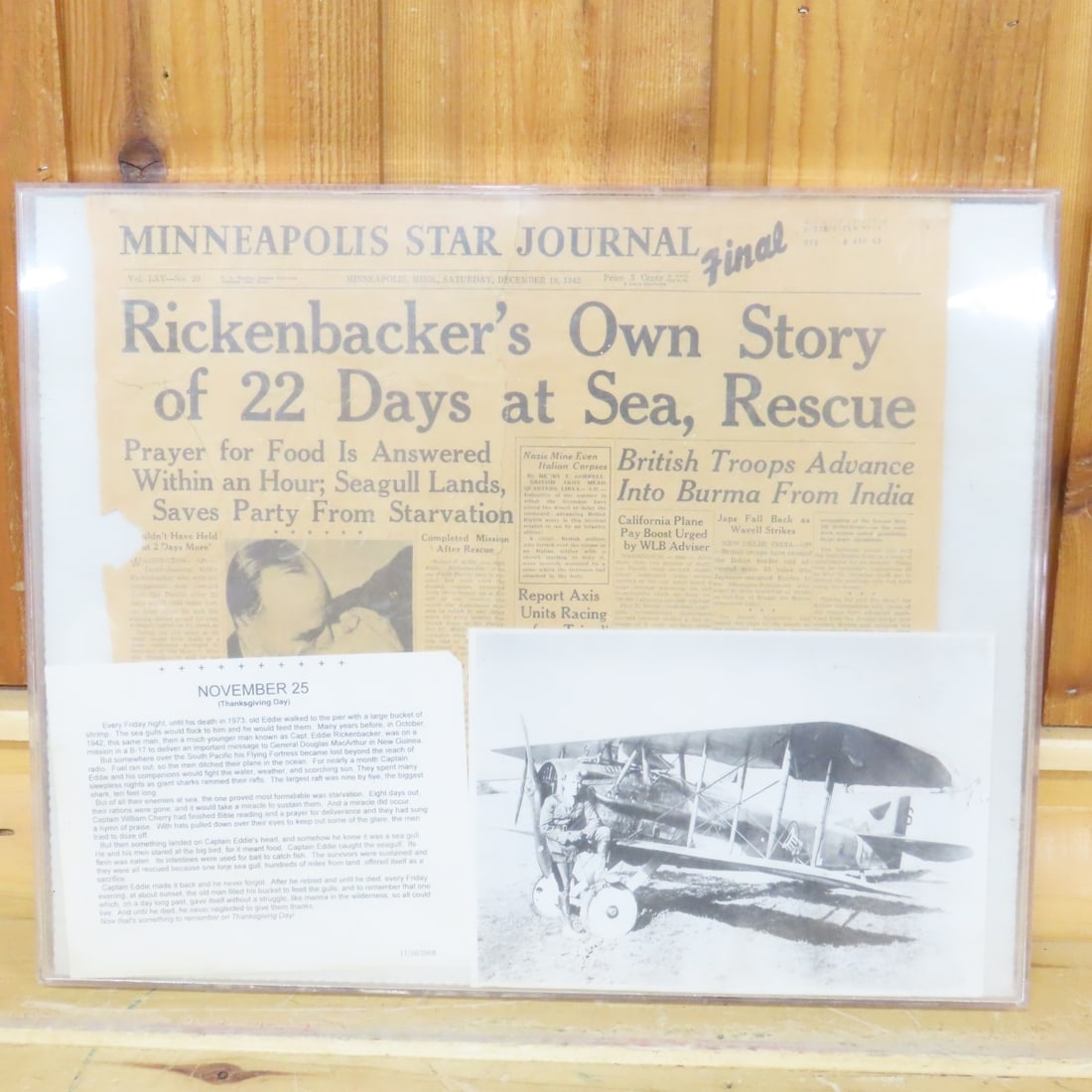 Framed, Mounted WWII Era US Newspapers - 10