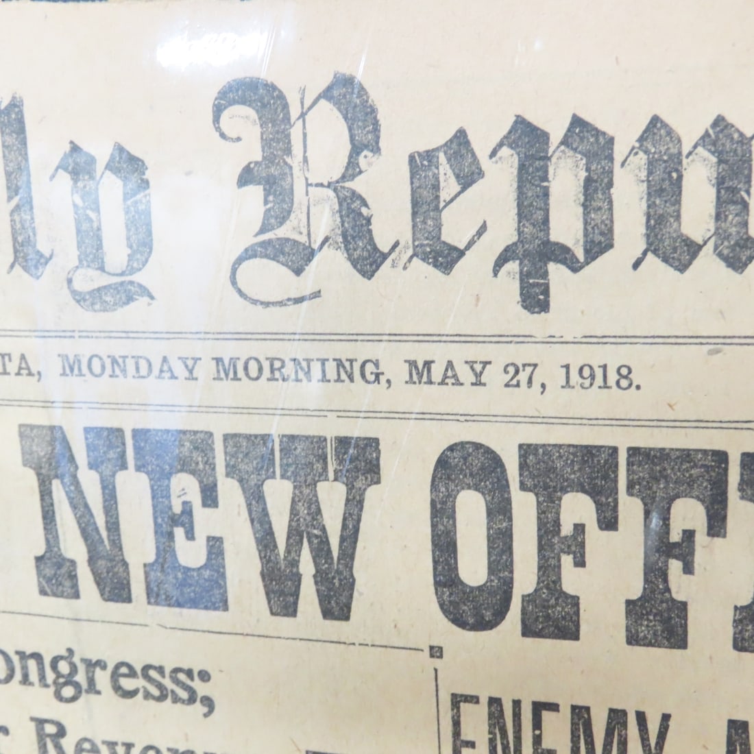 Framed, Mounted WWII Era US Newspapers - 15